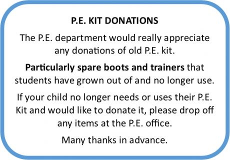 PE kit donations